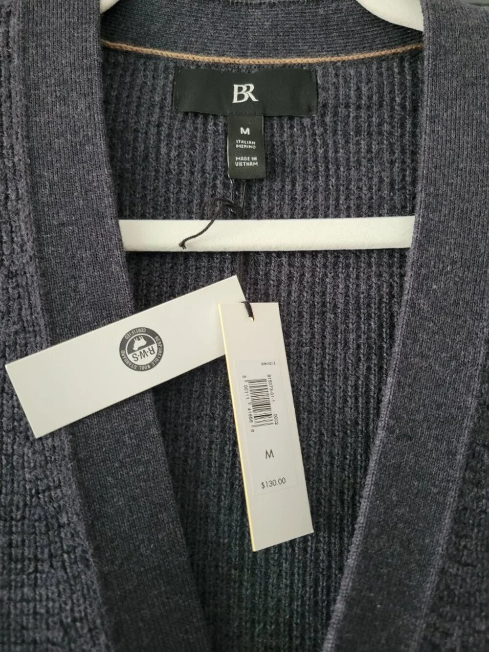 Banana Republic Men's Italian 100% Merino Wool  Cardigan Sweater NWT  Size M